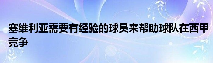 塞維利亞需要有經(jīng)驗(yàn)的球員來幫助球隊(duì)在西甲競爭