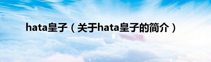 hata皇子（關(guān)于hata皇子的簡介）