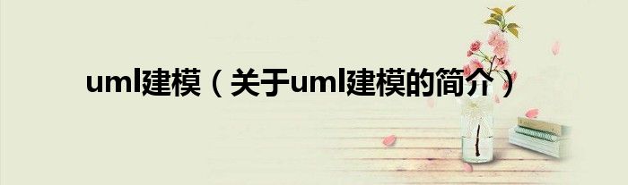 uml建模（關(guān)于uml建模的簡(jiǎn)介）