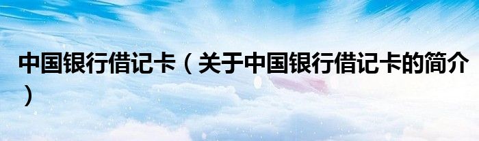 中國銀行借記卡（關于中國銀行借記卡的簡介）