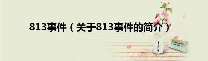 813事件（關(guān)于813事件的簡(jiǎn)介）