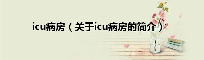 icu病房（關(guān)于icu病房的簡介）