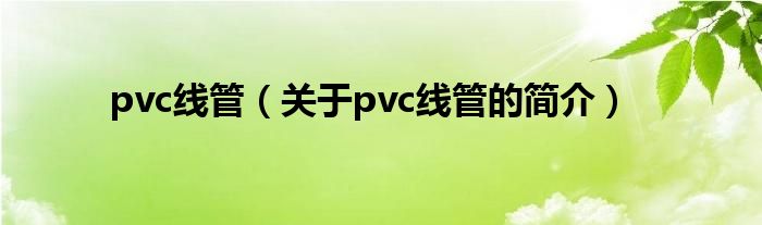 pvc線管（關(guān)于pvc線管的簡介）