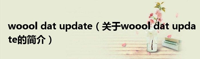 woool dat update（關于woool dat update的簡介）