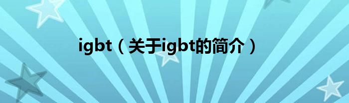 igbt（關(guān)于igbt的簡(jiǎn)介）