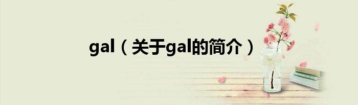 gal（關于gal的簡介）