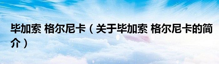 畢加索 格爾尼卡（關(guān)于畢加索 格爾尼卡的簡(jiǎn)介）