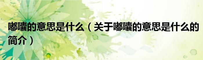 嘟囔的意思是什么（關(guān)于嘟囔的意思是什么的簡(jiǎn)介）