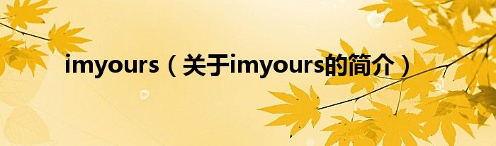 imyours（關(guān)于imyours的簡介）