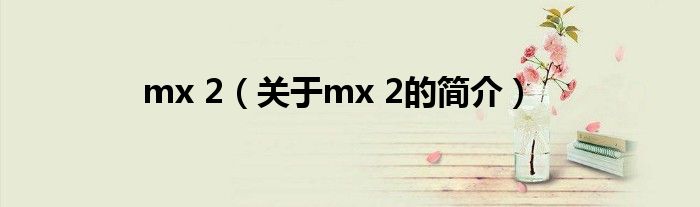 mx 2（關(guān)于mx 2的簡(jiǎn)介）