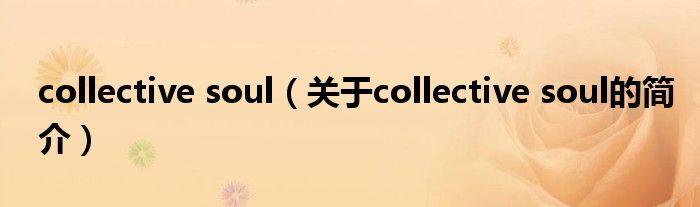 collective soul（關(guān)于collective soul的簡介）