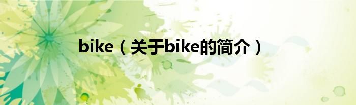 bike（關(guān)于bike的簡介）