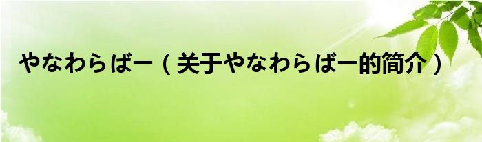 やなわらばー（關于やなわらばー的簡介）