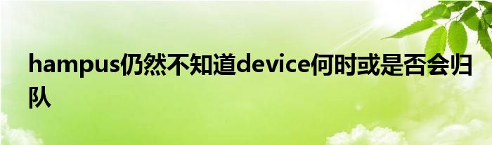 hampus仍然不知道device何時或是否會歸隊(duì)