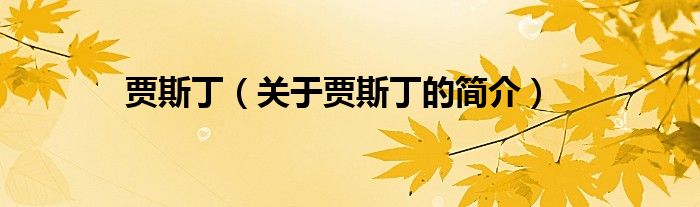 賈斯丁（關(guān)于賈斯丁的簡(jiǎn)介）