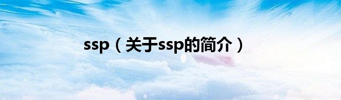 ssp（關(guān)于ssp的簡介）