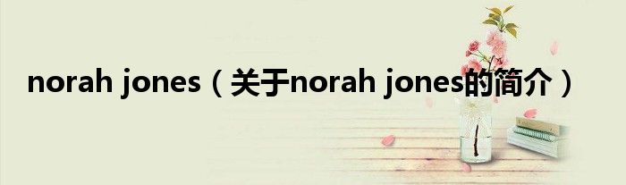 norah jones（關(guān)于norah jones的簡(jiǎn)介）