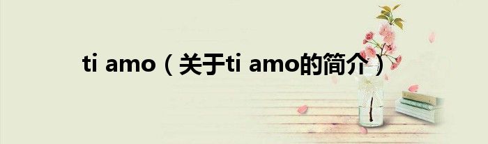 ti amo（關(guān)于ti amo的簡(jiǎn)介）