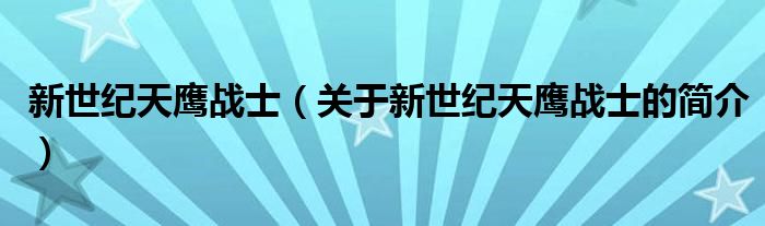 新世紀(jì)天鷹戰(zhàn)士（關(guān)于新世紀(jì)天鷹戰(zhàn)士的簡(jiǎn)介）