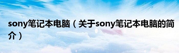 sony筆記本電腦（關于sony筆記本電腦的簡介）