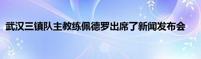 武漢三鎮(zhèn)隊主教練佩德羅出席了新聞發(fā)布會