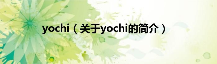 yochi（關(guān)于yochi的簡(jiǎn)介）