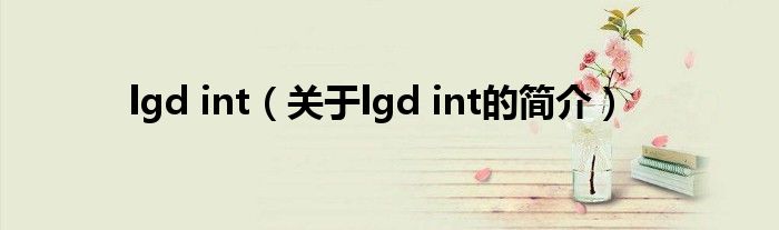 lgd int（關(guān)于lgd int的簡(jiǎn)介）