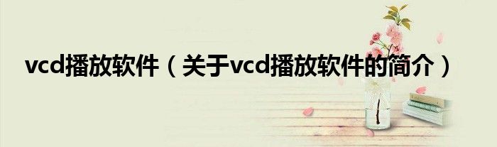 vcd播放軟件（關于vcd播放軟件的簡介）