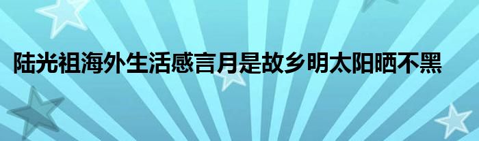 陸光祖海外生活感言月是故鄉(xiāng)明太陽(yáng)曬不黑