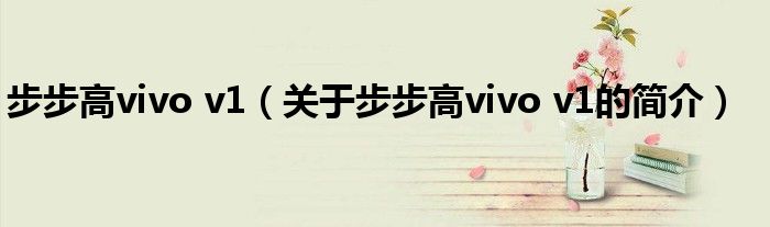 步步高vivo v1（關(guān)于步步高vivo v1的簡介）