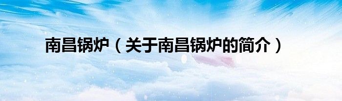 南昌鍋爐（關(guān)于南昌鍋爐的簡(jiǎn)介）