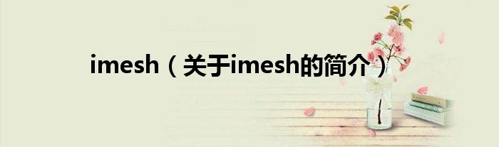 imesh（關(guān)于imesh的簡介）