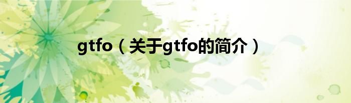 gtfo（關(guān)于gtfo的簡介）