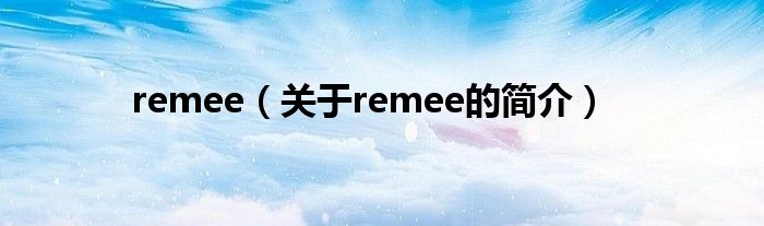 remee（關于remee的簡介）