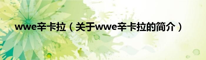 wwe辛卡拉（關(guān)于wwe辛卡拉的簡介）