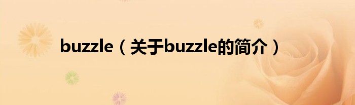 buzzle（關于buzzle的簡介）