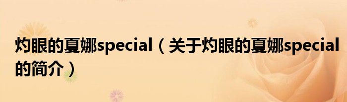 灼眼的夏娜special（關(guān)于灼眼的夏娜special的簡介）