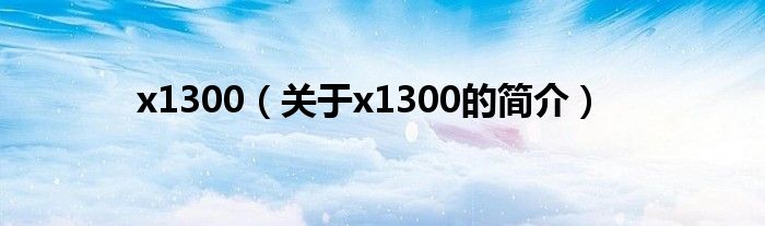 x1300（關(guān)于x1300的簡(jiǎn)介）