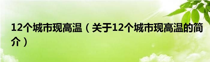 12個(gè)城市現(xiàn)高溫（關(guān)于12個(gè)城市現(xiàn)高溫的簡介）