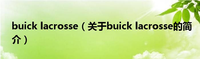 buick lacrosse（關(guān)于buick lacrosse的簡介）