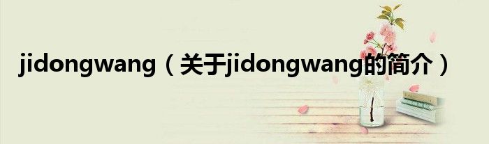 jidongwang（關于jidongwang的簡介）