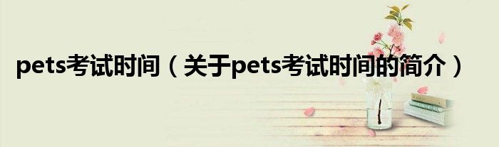 pets考試時(shí)間（關(guān)于pets考試時(shí)間的簡(jiǎn)介）