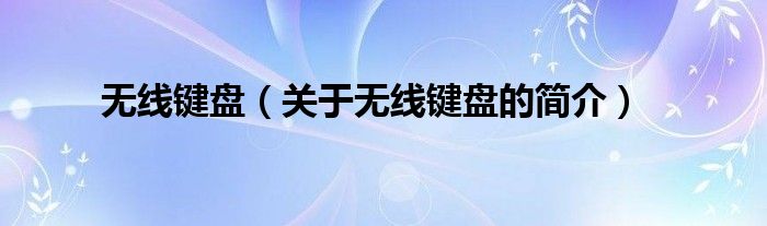 無線鍵盤（關(guān)于無線鍵盤的簡介）