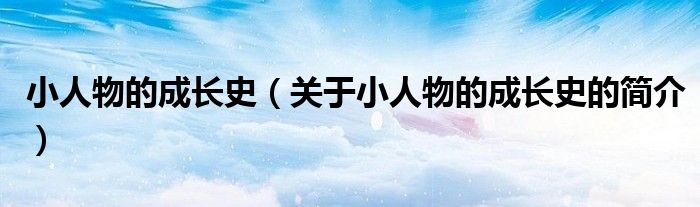 小人物的成長史（關(guān)于小人物的成長史的簡(jiǎn)介）