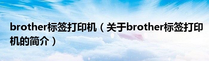 brother標(biāo)簽打印機(jī)（關(guān)于brother標(biāo)簽打印機(jī)的簡(jiǎn)介）