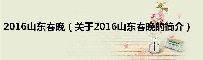 2016山東春晚（關(guān)于2016山東春晚的簡介）