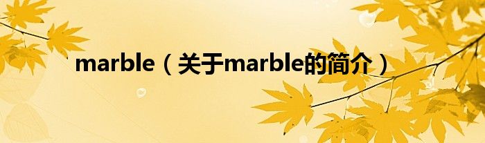 marble（關(guān)于marble的簡介）