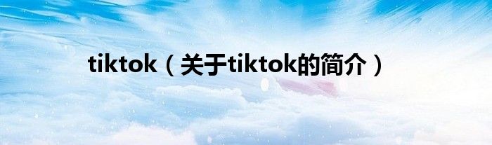 tiktok（關(guān)于tiktok的簡(jiǎn)介）