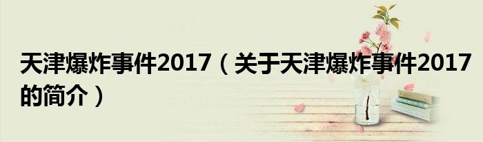 天津爆炸事件2017（關(guān)于天津爆炸事件2017的簡介）