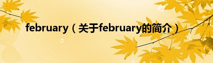 february（關(guān)于february的簡介）